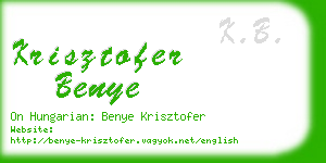 krisztofer benye business card